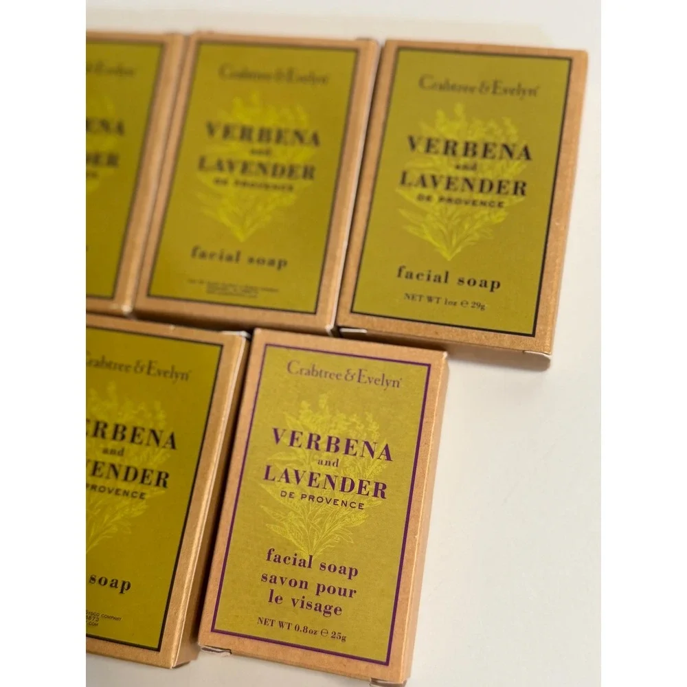 Crabtree & Evelyn Verbena and Lavender Facial Soap Set 5 Luxury Skincare Travel‎